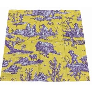 NIP Set 8 WILLIAMS SONOMA French Country Cloth Napkins Yellow Purple Toile 20x20
